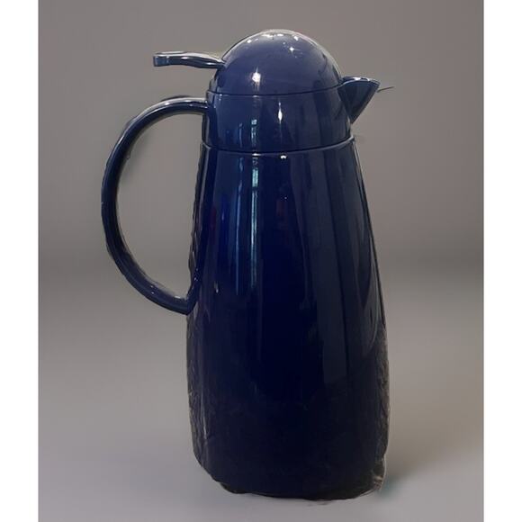 VTG Maxwell House Blue Carafe Thermos Glass Lined Coffee Pot Tea Insulated NICE! - Picture 5 of 10